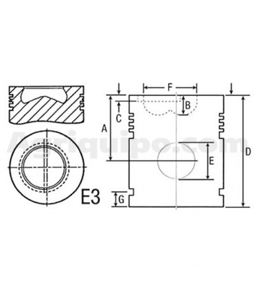 Pistón Y Pasador Ø 102 MM Para Tractor John Deere
