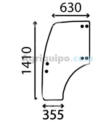 Cristal Puerta Izquierda Para Tractor Landini, Mc Cormick