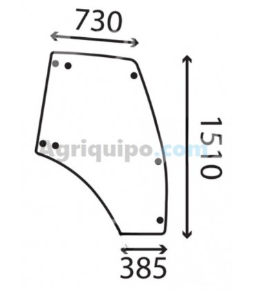 Cristal Puerta Derecha Curvado Tintado Para Tractor Deutz, Lamborghini