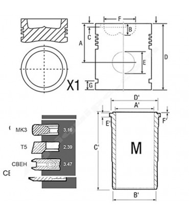 Juego De Camisas De Pistón Ø 106.50 MM Para Tractor John Deere