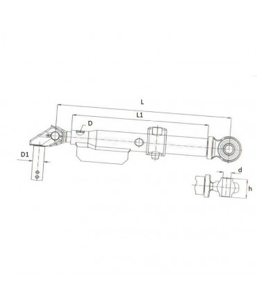 Tensor Rígido Rótula-Articulación (410-510 mm) Para Tractor