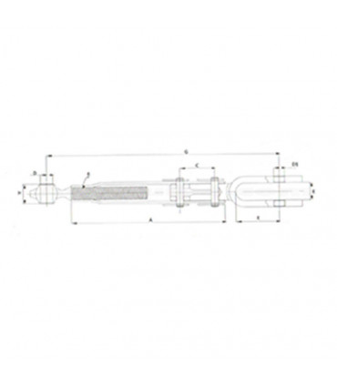 Tensor Vertical Ajustable Horquilla-Rótula (25-28 mm) Para Tractor