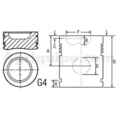 Pistón y pasador | JCB 2