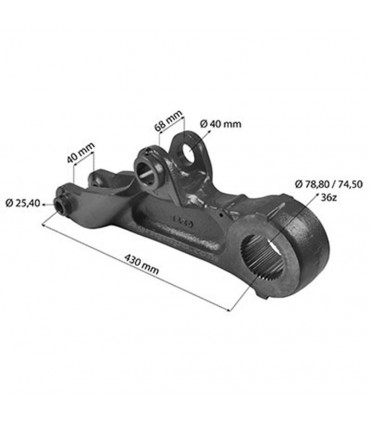 Brazo Elevador Izquierdo L 550 MM - Ø 25.40/40/78.80 MM - Z36 Para Tractor  John Deere