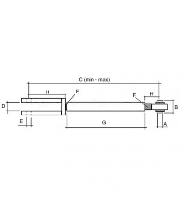 Brazo Vertical Con Manivela Reguladora L 550/770 MM - Ø 19.5(2 X )- 23 X 63 - Ø 22 MM Para Tractor