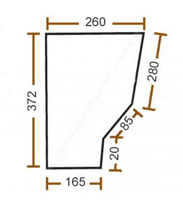 Cristal Delantero Inferior Izquierdo Massey Ferguson 4435, 4445 y 4455