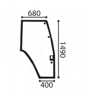 Cristal De Puerta Derecho Curvado Para Tractor Fiat, Ford
