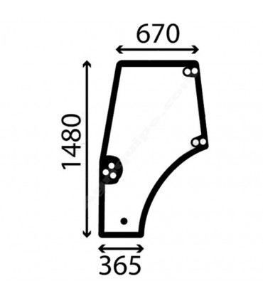 Cristal Puerta Izquierda Para Tractor Case y New Holland