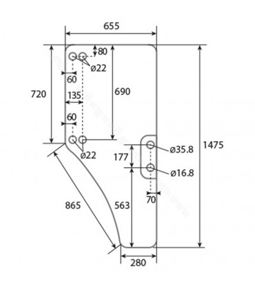 Cristal de puerta Derecha John Deere 5300, 5400, 5500, 5310, 5410, 5510