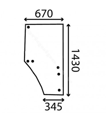 Cristal De Puerta Derecha Para Tractor John Deere S/6000-6010-6020