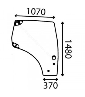 Cristal Puerta Derecha Para Tractor Case IH MXU y New Holland TSA