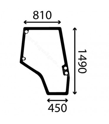 Cristal Puerta Derecha Massey Ferguson Series 5400, 6400, 7400 y 8400