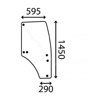 Cristal de puerta Derecha Para Tractor John Deere 6 Agujeros Series 5005, 5020, 5025, 5E, 5M, 5R, y 6M