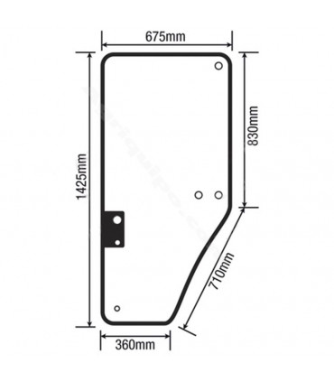 Cristal de Puerta Izquierda Para Tractor John Deere 7200, 7400, 7600, 7700, 7800, 7210, 7410, 7510, 7610, 7710 y 7810