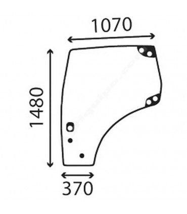 Cristal Lado Puerta Izquierda Convexo Case IH MXU y New Holland TSA
