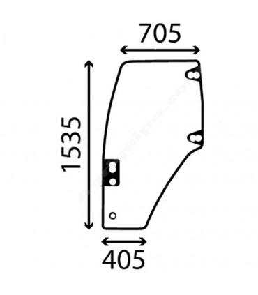 Cristal de la Puerta Izquierda Para Tractor New Holland M100, M135, M160 y Serie TL