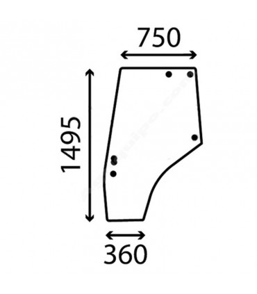 Cristal Puerta Izquierda Para Tractor Massey Ferguson Series 4200 y 4300