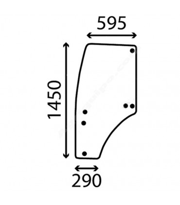 Cristal de Puerta Izquierda Para Tractor John Deere Series 5005, 5020, 5025, 5E, 5M, 5R, 6D y 6M