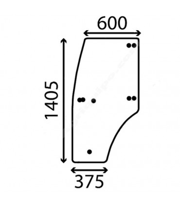 Cristal De Puerta Izquierdo - Abombado Para Tractor John Deere