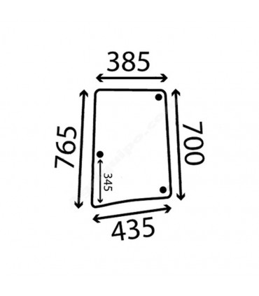 Cristal lateral Izquierdo Fijo/Abatible John Deere Series 6000 y 6010