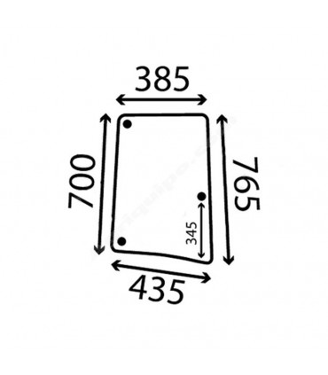 Cristal Lateral Derecho Fijo / Abatible John Deere Series 6000 y 6010