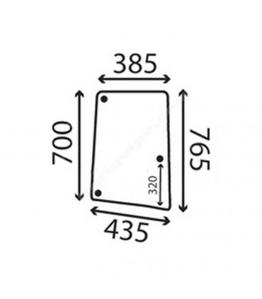 Cristal lateral Derecho Abatible Para Tractor John Deere Series 6000, 6010, 6020 y 7020