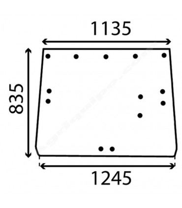 Cristal Trasero Para Tractor John Deere para Series 30, 40, 50, 55 y 60 con Cabina SG2 de 5 Agujeros en la Parte Superior