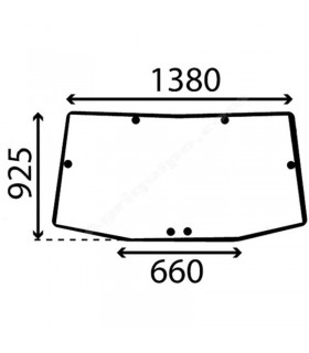 Cristal Trasero Para Tractor John Deere Series 7020, 7030, 8000, 8010, 8020, 8030 y 8R