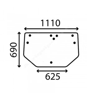 Cristal Trasero Superior Para Tractor John Deere 5300, 5400, 5500, 5310, 5410 y 5510