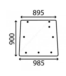 Cristal Trasero Superior Massey Ferguson Series 3000, 3100 y 3600 de 7 Agujeros