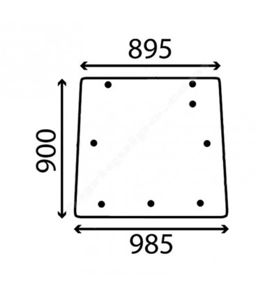 Cristal Trasero Superior Massey Ferguson Series 3000, 3100 y 3600 de 7 Agujeros