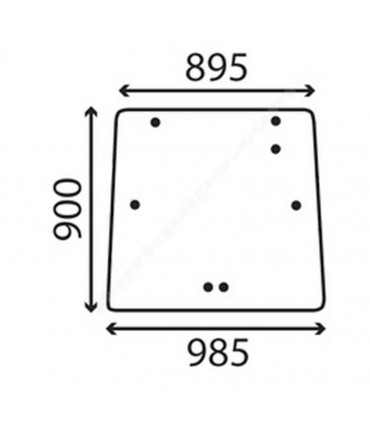 Cristal Trasero Superior Para Tractor Massey Ferguson Series 3000, 3100 y 3600 de 7 Agujeros