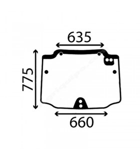 Cristal Parabrisas Trasero Superior Para Tractor New Holland TN65F, TN75F y TN90F