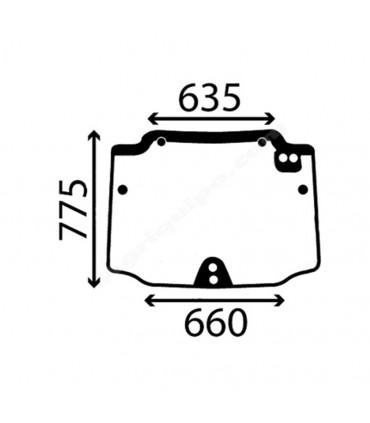 Cristal Parabrisas Trasero Superior Para Tractor New Holland TN65F, TN75F y TN90F