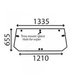 Cristal Trasero Plano Case, New Holland, Steyr
