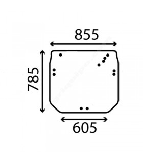 Cristal Trasero Para Tractor John Deere Series 5005, 5020, 5025, 5E, 5M y 6D