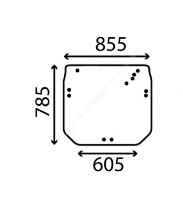 Cristal Trasero Para Tractor John Deere Series 5005, 5020, 5025, 5E, 5M y 6D