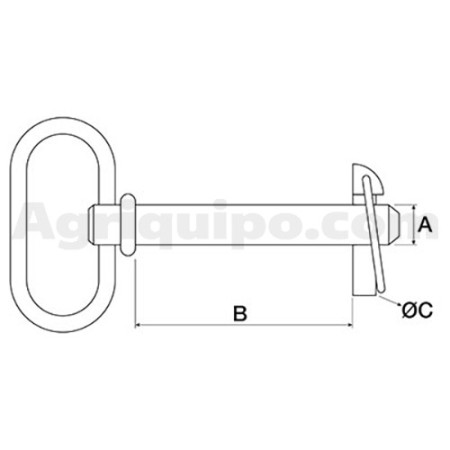 Bulón de enganche con pasador y cadena | Massey Ferguson 2