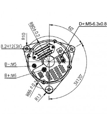 Alternador 14v, 55a Para Tractor Case, Deutz, Fendt, Landini, Zetor