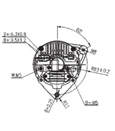 Alternador 14v - 65ah Para Tractor Case, David Brown, Ford, Landini, Massey Ferguson