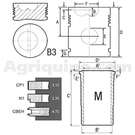 Juego de camisas para pistón | Case-IH 2