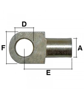 Punta De Amortiguador Gas De Cabina De Ojo L 22 mm-M5x Ø8 Para Tractor