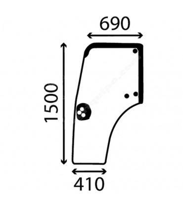 Cristal De Puerta Izquierda Para Tractor Case, New Holland