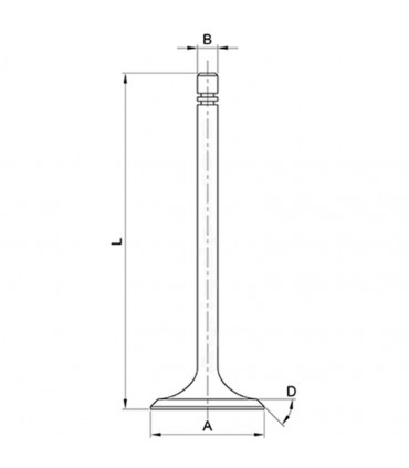 Válvula Admisión Ø 42.8 X 9.95 Mm - L 146 Mm - 45° Case