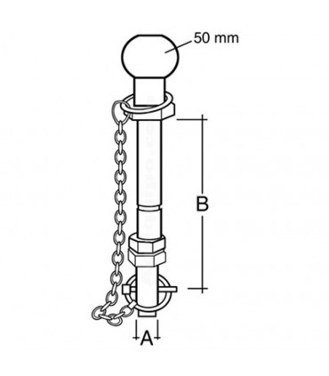 Bola De Enganche Ø25.4 - L190Mm Para Tractor