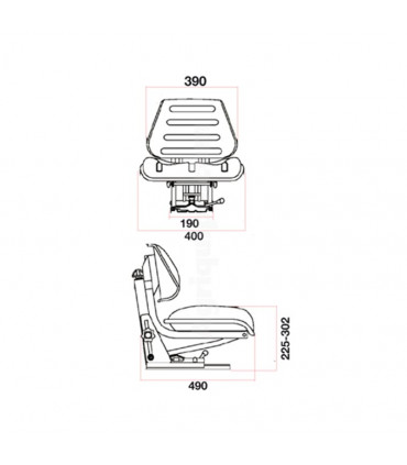 Asiento Universal Negro 136Kg Para Tractor