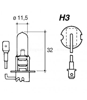 Lámpara Halógena 12 V - 55 W - PK22S - H3