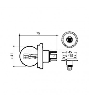 Bombilla 12 V - 45/40 W P45T - R2 - Asimétrico Para Tractor