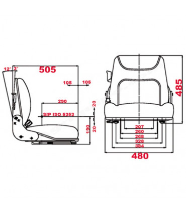 Asiento Negro Para Tractor