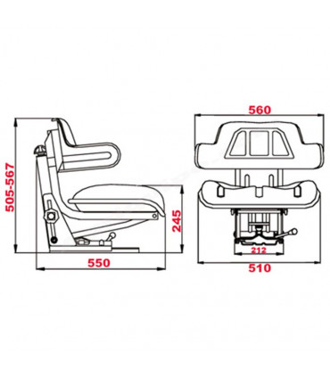 Asiento Tapizado Negro Para Tractor